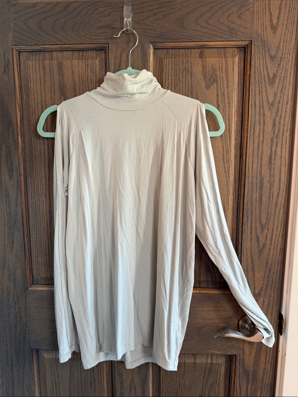 Athleta Light Beige Long Sleeve Turtleneck Top